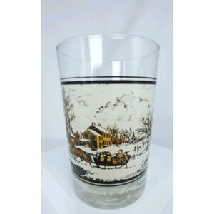 Arby's Collector Series Glass 1978 Currier & Ives American Farm in Winter 4.75"